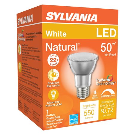 SYLVANIA Natural PAR 20 E26 (Medium) LED Floodlight Bulb White 50 W 40920